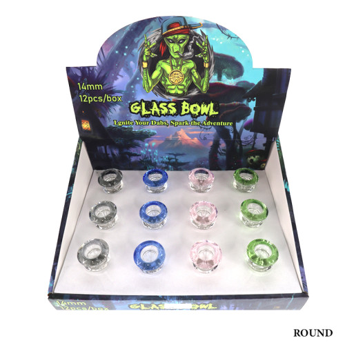 GLASS BOWL 14MM MALE 12CT/DISPLAY